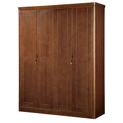 翰唐軒 板栗色實木皮飾面橡木儲藏平拉門成人現代中式 8101四門衣柜衣柜價格,圖片,品牌信息_齊家網產品庫