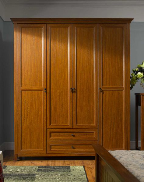 JF尼克斯登系列家具專場美式鄉村休閑實木 經典四門衣柜-唯品會